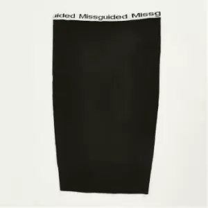 image of Missguided Mg Branded Knitted Midi Skirt - Black