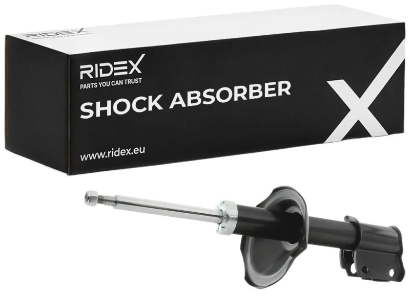 Image of RIDEX 854S0451 Shock absorber Front Axle Right, Gas Pressure, Twin-Tube, Suspension Strut, Top pin Shock Absorber (854)