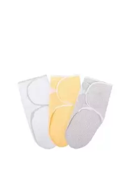 Image of Silentnight Safe Nights 3 x Swaddle Wrap Blankets, Multi