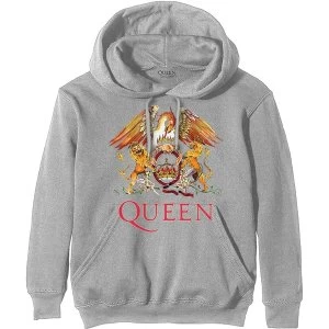 image of Queen - Classic Crest Unisex Medium Hoodie - Grey