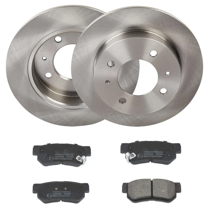 Image of RIDEX 3405B2372 Brake disc and pads set Rear Axle, Brake Disc Type: Solid, with acoustic wear warning Brake Set,disc brakes (3405)