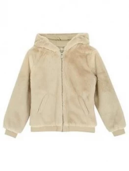 image of Mintie By Mint Velvet Girls Faux Fur Ears Hoody - Cream