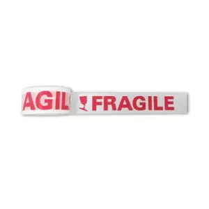 image of Q-Connect Printed Fragile Tape Self Adhesive BOPP 48mmx66m (Pack of 6)