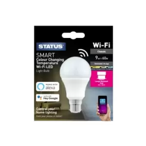 Image of Status Smart 9w Pearl CCT LED Filament GLS Bulb - BC