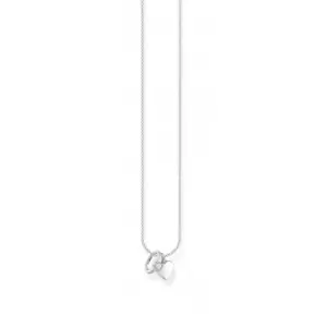 Image of Silver Ring With Heart Necklace 45cm KE2064-051-14-L45v