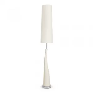 Image of Curved Ceramic Floor Lamp in Cream