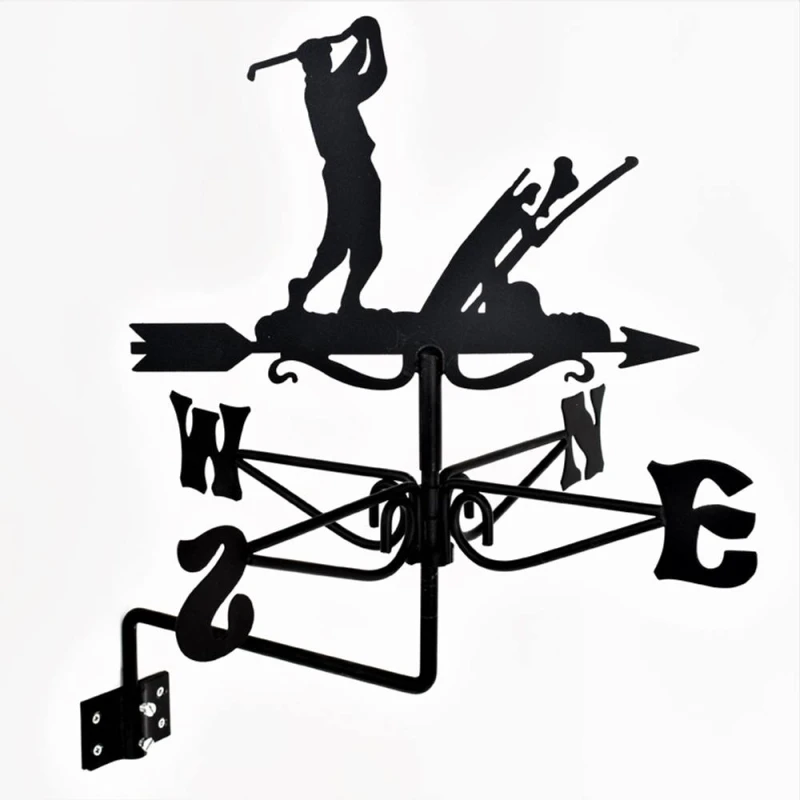 Image of Buttercup Farm Mini Golfer Weathervane - Steel - L38 x W38 x H60cm - Black Unisex One Size