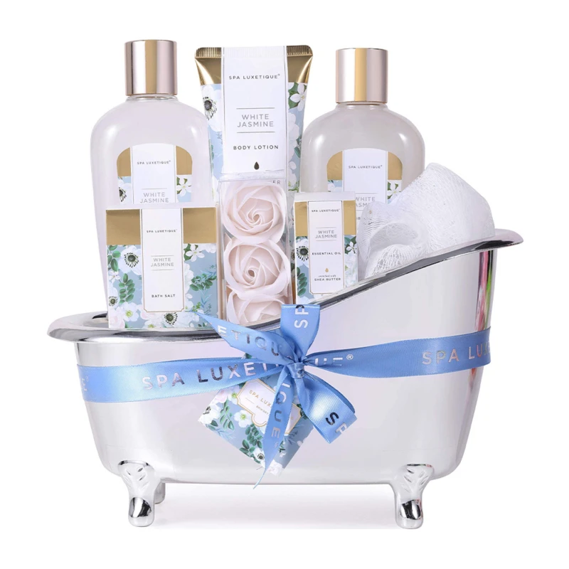 Image of SHEONLY 8pcs Jasmine Bath Gifts Spa Set - White White S