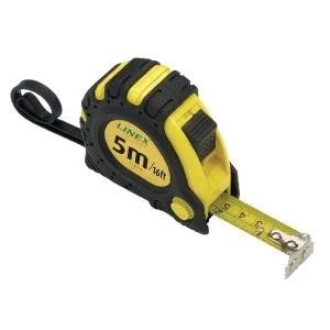 image of Linex Tape Measure 5m Black Yellow EMT5001