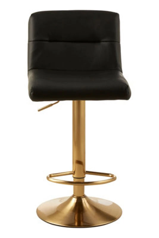 Image of Premier Housewares Interiors By Premier Elegant Design Black Seat Bar Stool, Comfort And Stable Counter Stool, Height Adjustable Sleek Bar Stool
