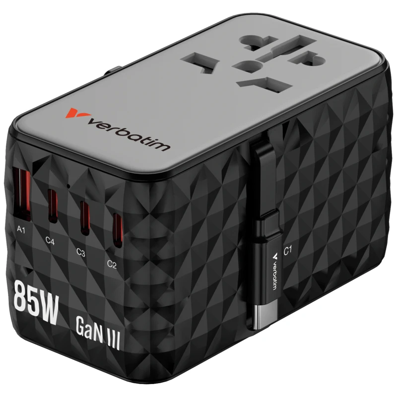 Image of Verbatim Charge n Travel GaN III Universal Travel Adapter 85W 32127