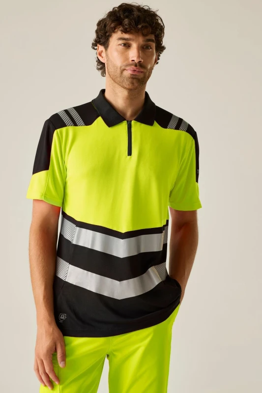 Image of Regatta Regatta Men Hi-Vis X-PRO Polo Shirt in Lime Size: Small Lime S Male 5063019884813