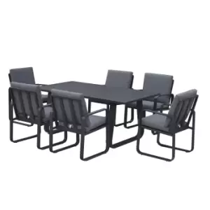 Image of Babingley 6 Seater Dining Set Anthracite