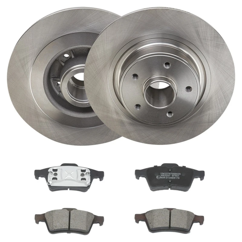 Image of RIDEX 3405B2451 Brake disc and pads set Rear Axle, Brake Disc Type: Solid, not prepared for wear warning indicator Brake Set,disc brakes (3405)