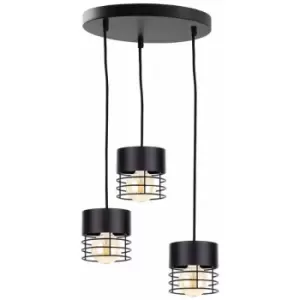 Image of Keter Elle Cluster Pendant Ceiling Light Black, 32cm, 3x E27