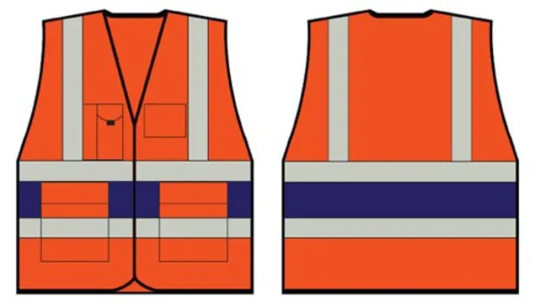 image of Beeswift Beeswift High Visibility Executive Vest Orange/Navy Blue 3XL HVV45N3XL