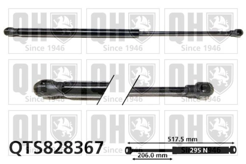 Image of QUINTON HAZELL Tailgate strut QUINTON HAZELL QTS828367