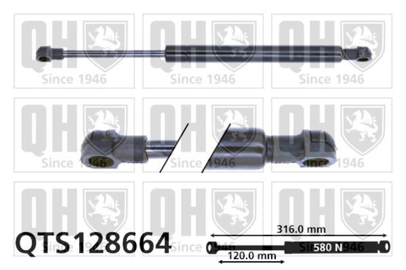 Image of QUINTON HAZELL Bonnet strut QUINTON HAZELL QTS128664