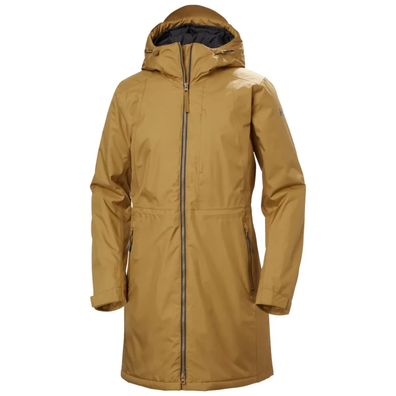 Image of Helly Hansen Womens long insulated waterproof jacket Helly Hansen Westport Marron Female M