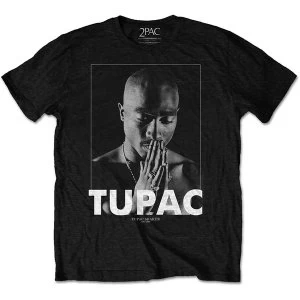 Tupac - Praying Mens Large T-Shirt - Black