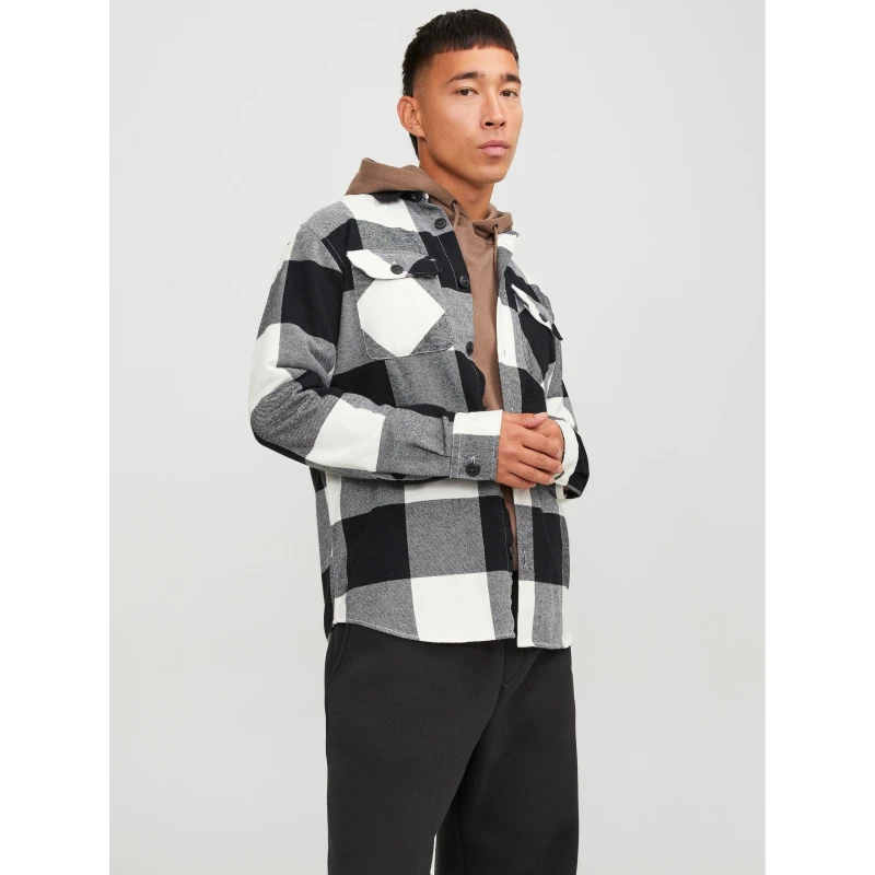 Image of Jack and Jones Buffalo Check Overshirt - White White S