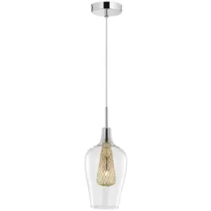 Image of Netlighting Merano Esquimalt 14cm Dome Pendant Ceiling Light Chrome Aluminium Cl