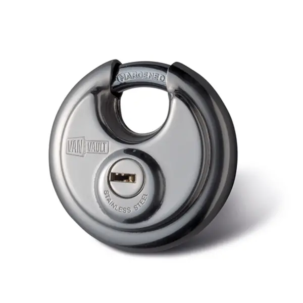 Image of Van Vault Stainless Steel Disc Padlock - 70mm