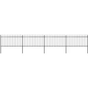 Image of Garden Fence with Spear Top Steel 6.8x1 m Black Vidaxl Black