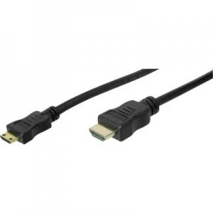 Image of Digitus HDMI Cable 3m gold plated connectors Black [1x HDMI plug - 1x HDMI plug C mini]