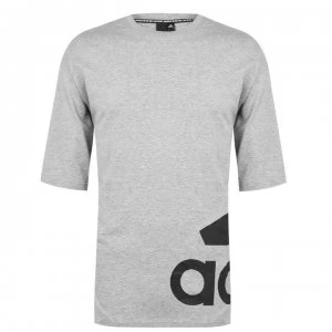 image of adidas Mens Badge Of Sport Boxy T-Shirt Loose - Grey Heather