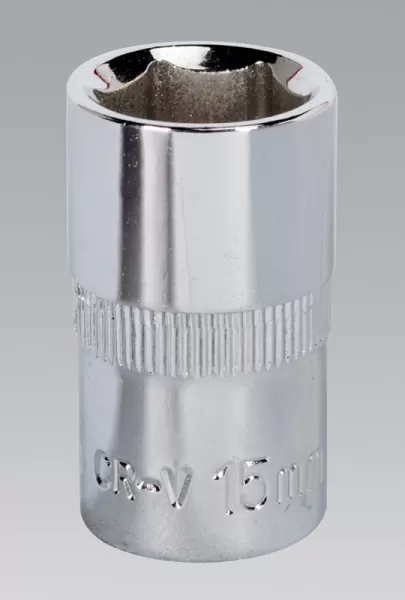 Image of Genuine SEALEY SP1215 WallDrive® Socket 15mm 1/2Sq Drive Fully Polished