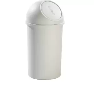 image of helit Push top waste bin made of plastic, capacity 25 l, HxØ 615 x 315 mm, light grey, pack of 3