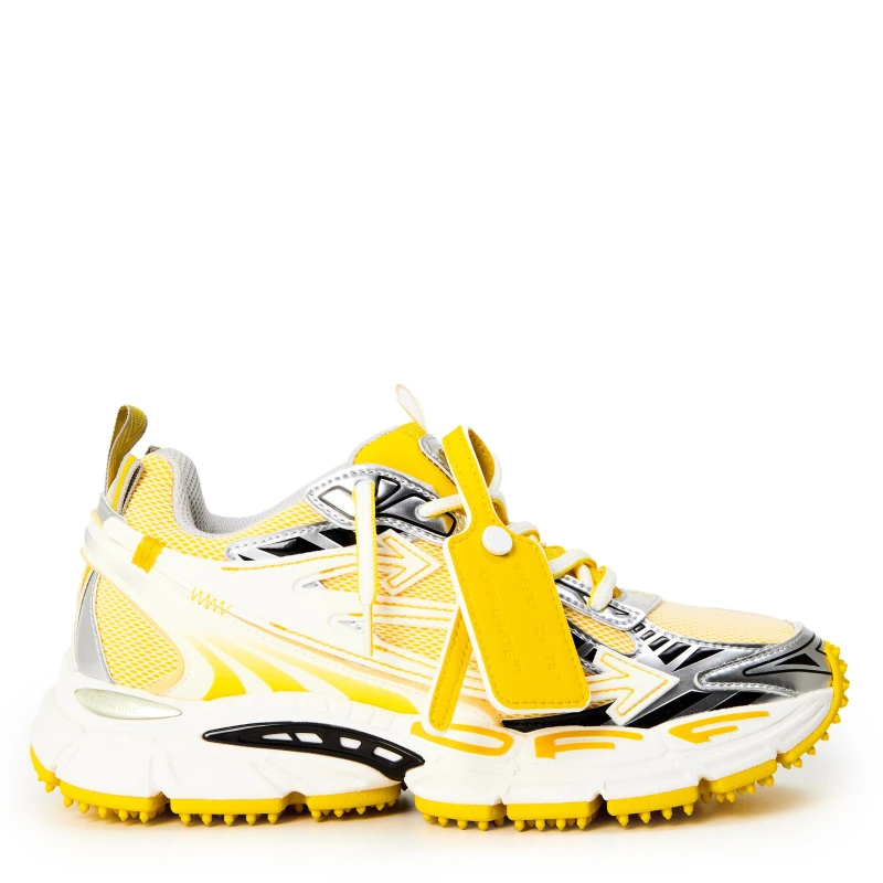 Image of Off White Womens Be Right Back Low-Top Trainers LemonYellow/Wht female 3 (36)