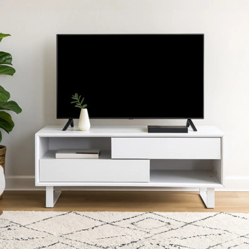 Image of Orsina Gloss Finish White High Gloss Coffee Table, Contemporary Table For Livingroom, Functional Decorative Table