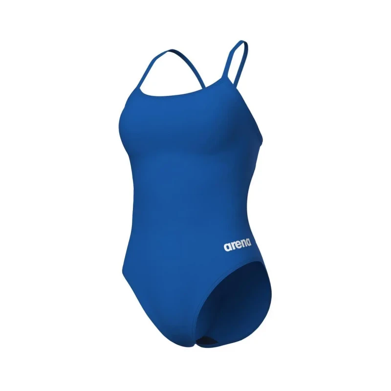 Image of Womens lace back one Piece swimsuit Arena Solide Bleu Female 32