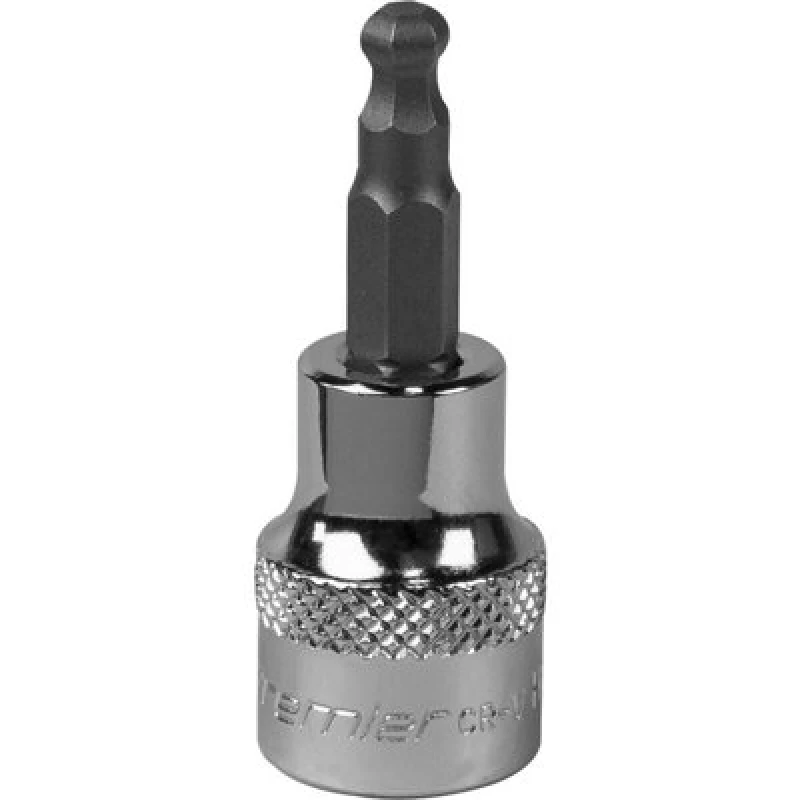 Image of Loops 5mm Ball-End Hex Socket Bit - 3/8" Square Drive - Chrome Vanadium Wrench Socket Multi