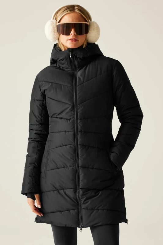 Image of Dare 2b Womens Striking Waterproof Insulated Padded Jacket in Jet Black Size: 16 Jet Black Female 16