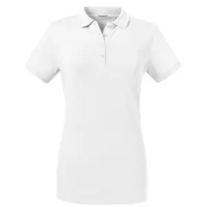 Image of Russell Womens/Ladies Tailored Stretch Polo (S) (White)