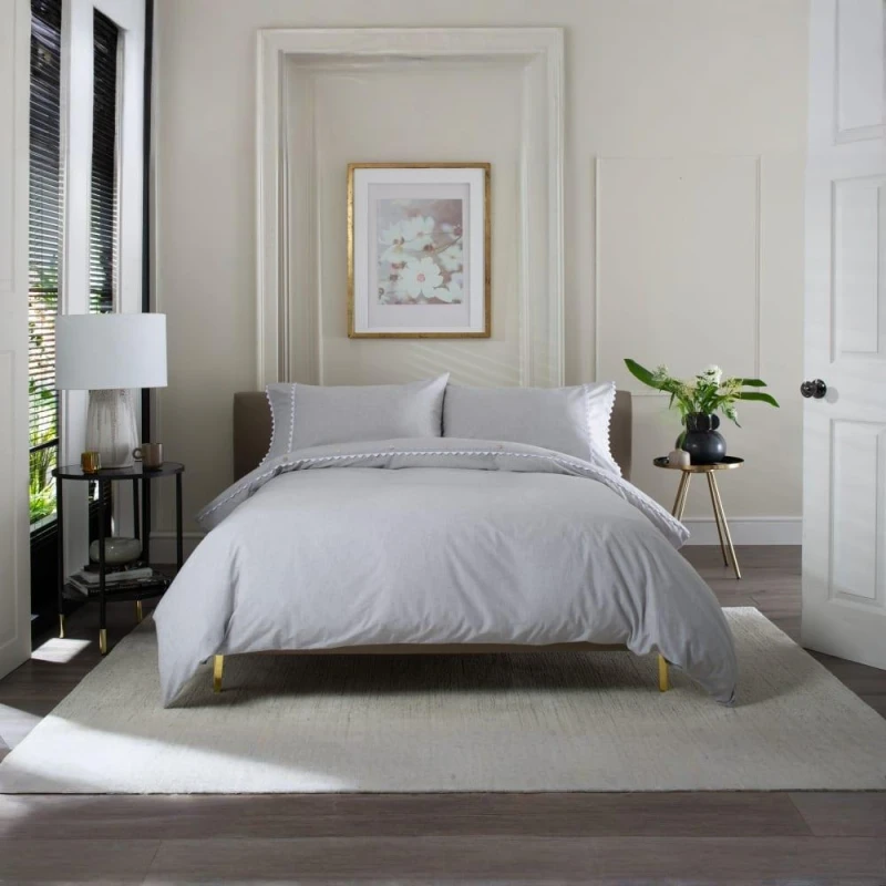 Image of The Lyndon Company Felix Duvet Cover Sets Grey unisex Single