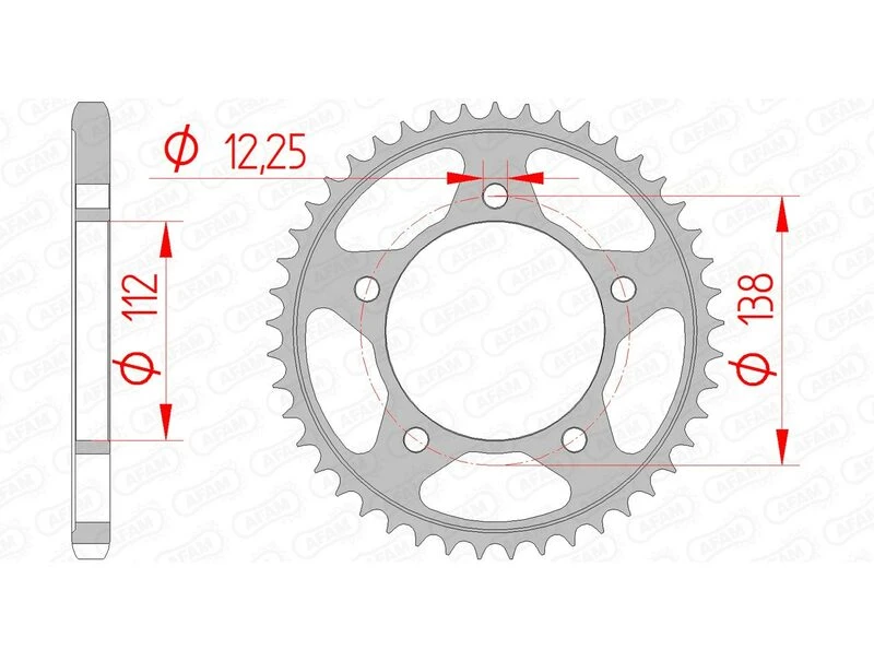 Image of AFAM 10613-42 Chain Sprocket Steel Chain Sprocket (5479)