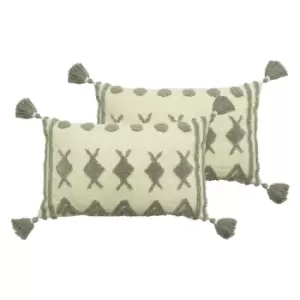 Image of Furn. Esme Twin Pack Polyester Filled Cushions Grey