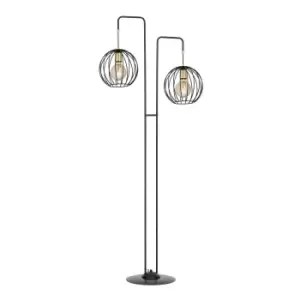 Image of Albio Black Multi Arm Floor Lamp 2x E27
