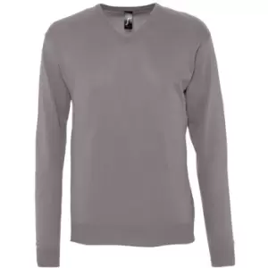 Image of SOLS Mens Galaxy V Neck Sweater (L) (Medium Grey)