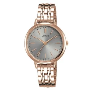 image of Lorus RG296PX9 Ladies Rose Gold Bracelet Watch with Soft Grey Dial