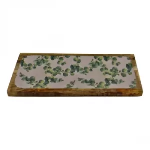 image of Wood & Enamel Eucalyptus Design Serving Plate