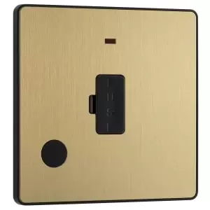 Image of BG Evolve Brushed Brass 13A Unswitched Fused Connection Unit with Power LED Indicator & Flex Outlet