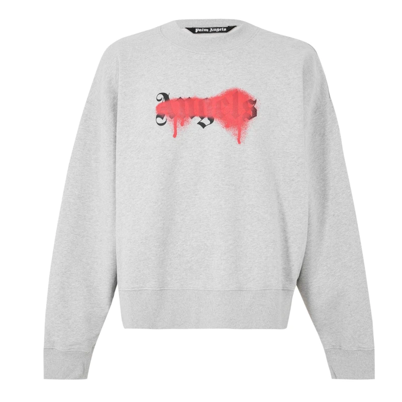 Image of Palm Angels Mens Sketchy T-Shirt Grey Red male S