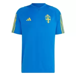 image of adidas Sweden Tiro 23 Training Jersey Mens - Glow Blue / Eqt Yellow