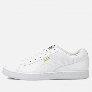 image of Puma Mens Court Break Clean Trainers - Puma White/Puma White/Puma Team Gold - UK 10