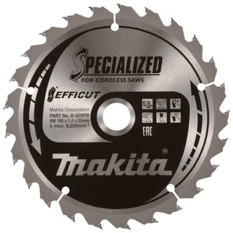 Image of Makita Makita E-08682 Circular saw blade 185 x 30 x 1.45mm Number of cogs: 24 E-08682